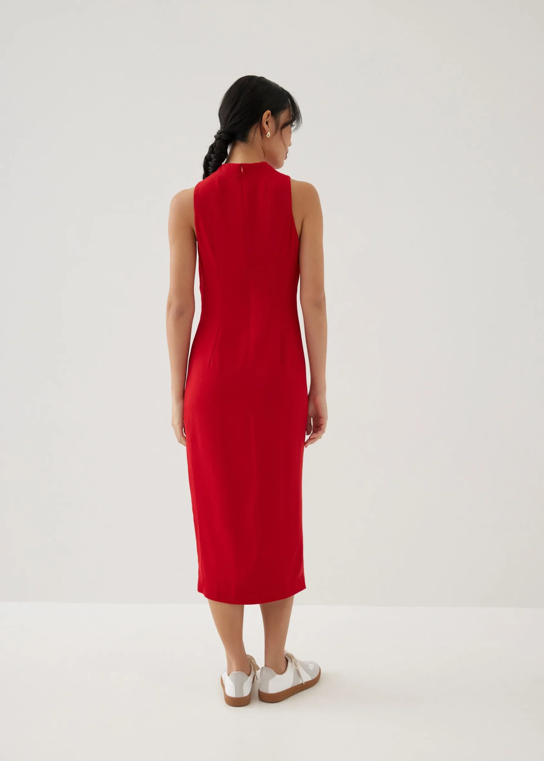 Yuri Asymmetric Drape Midaxi Dress