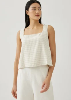 Yvonne Linen Square Neck Shell Top
