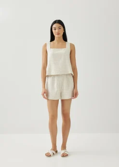 Yvonne Linen Square Neck Shell Top