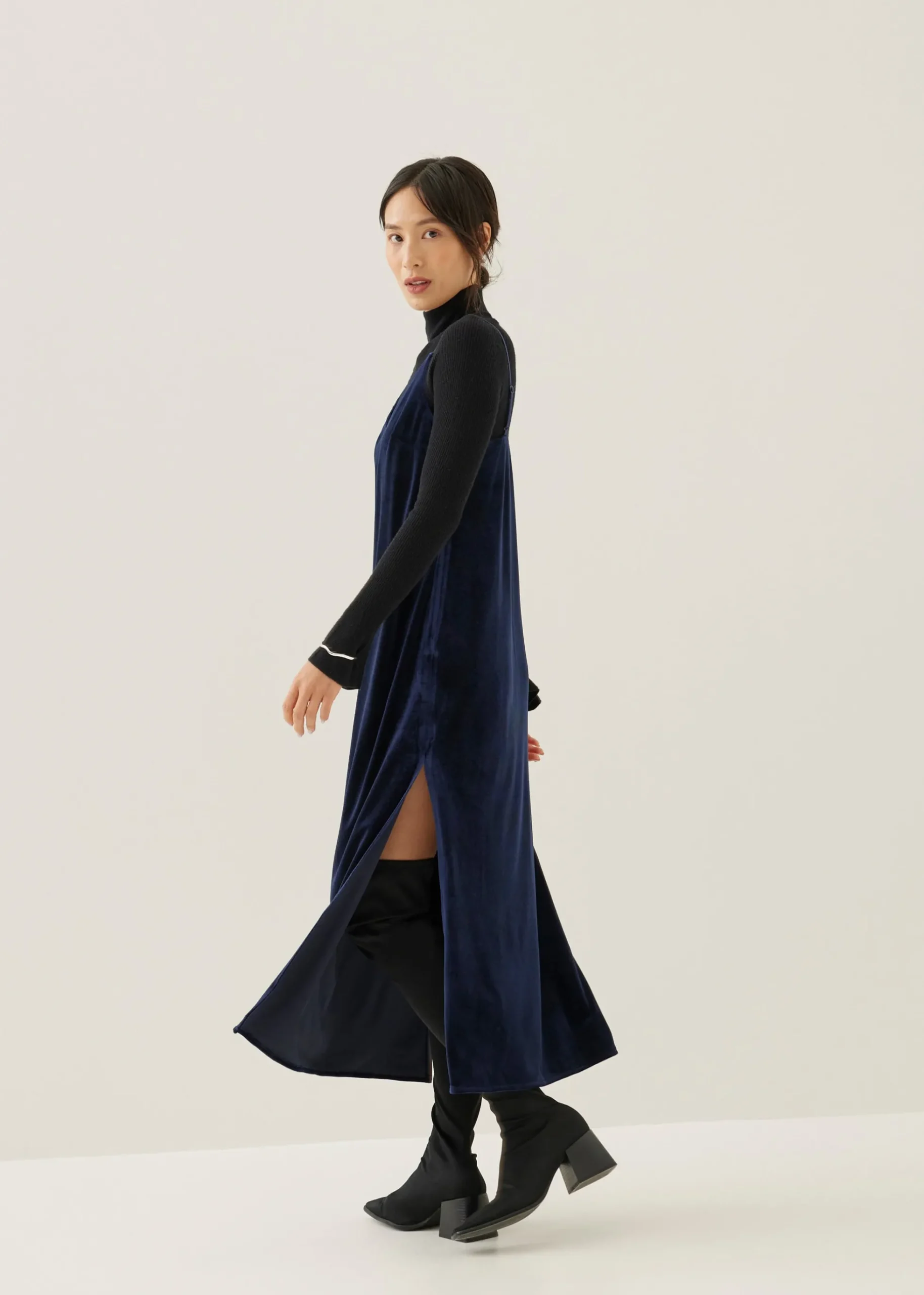 Zaley Velvet Slip Midaxi Dress