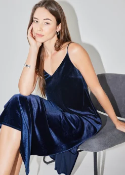 Zaley Velvet Slip Midaxi Dress