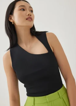 Zebbie Asymmetric Knit Tank Top