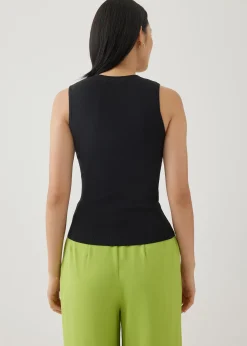 Zebbie Asymmetric Knit Tank Top