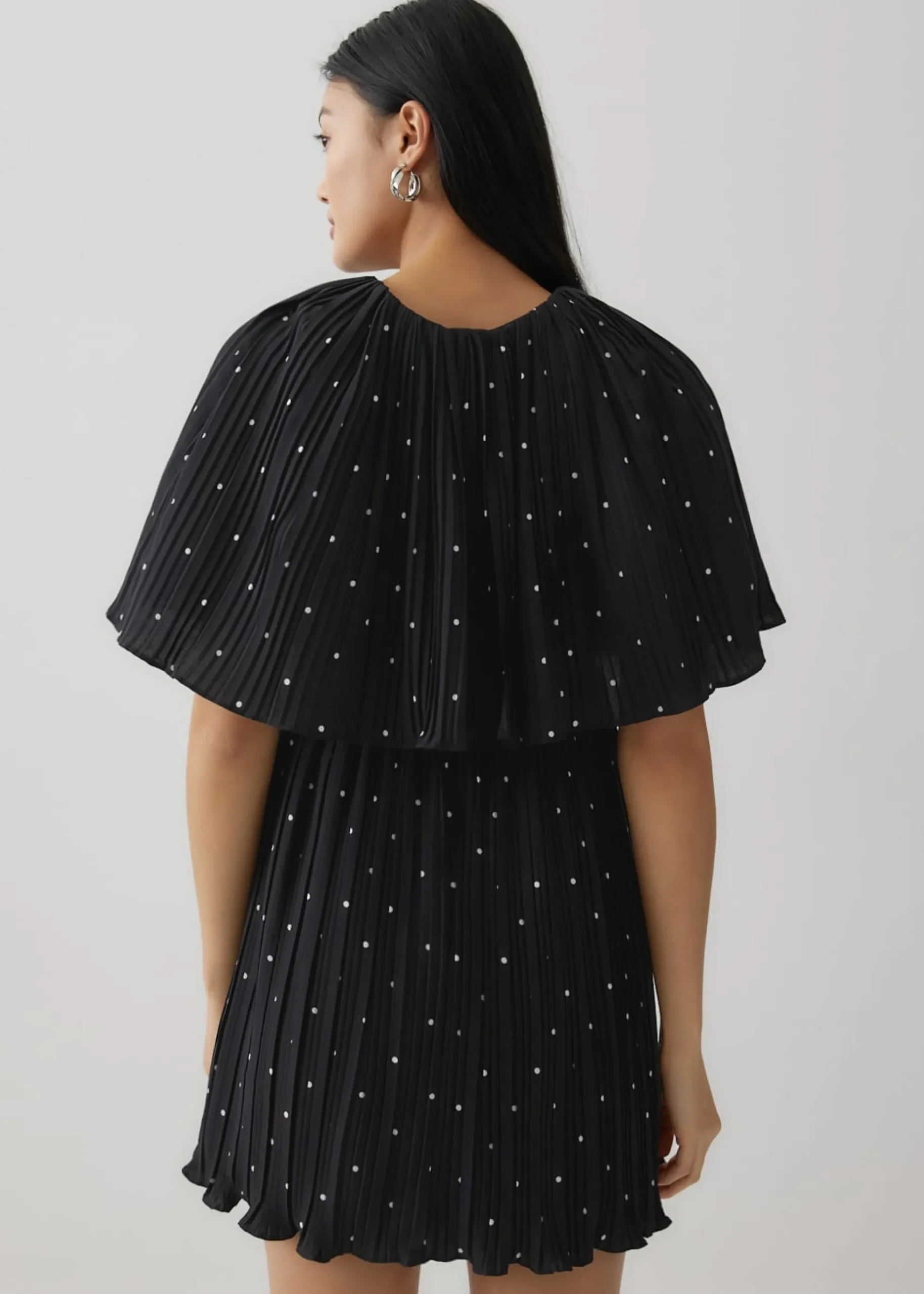 Zia Micro Pleat Polka Dot Dress