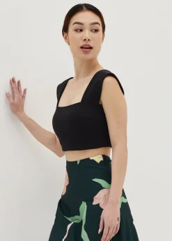 Zielle Padded Square Neck Crop Tank