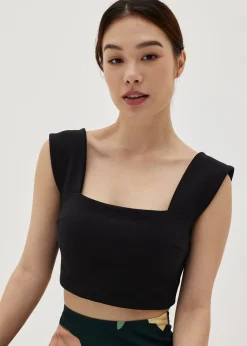 Zielle Padded Square Neck Crop Tank