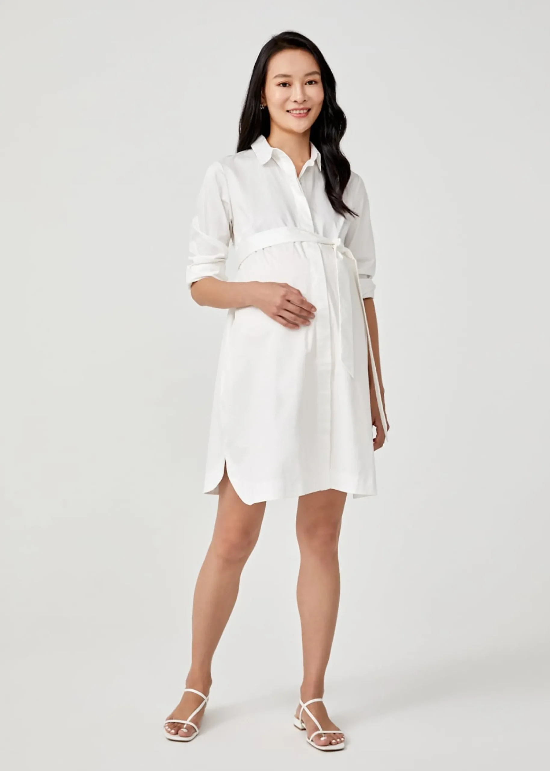 Zuriea Maternity Pleat Back Shirt Dress