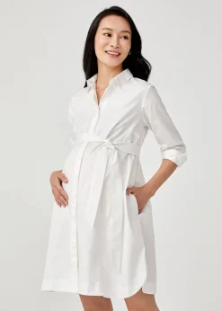 Zuriea Maternity Pleat Back Shirt Dress
